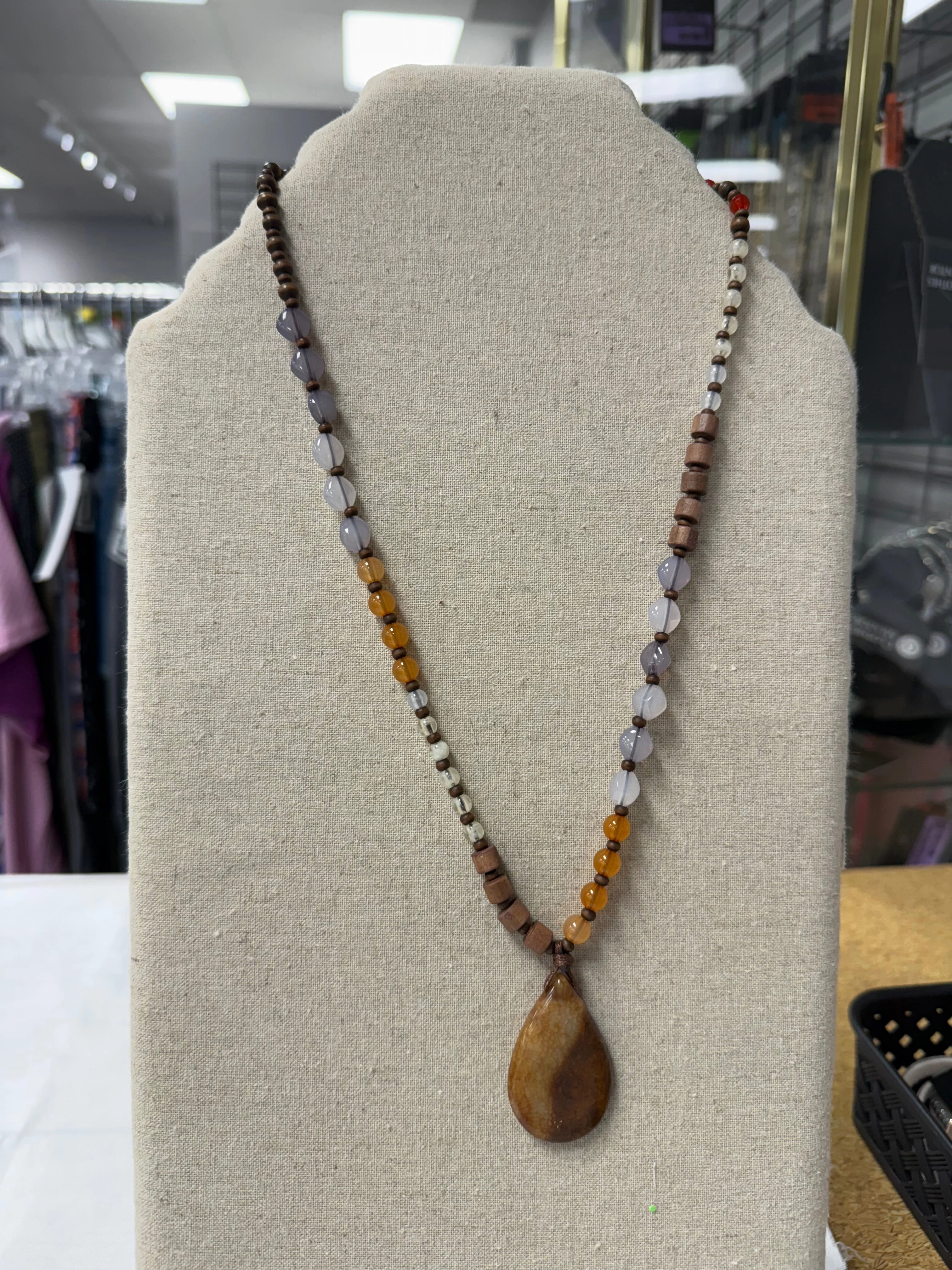 Necklace Pendant  In Brown