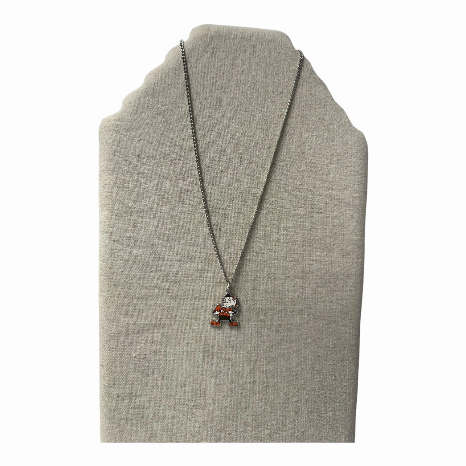 Necklace Pendant In Orange & Silver