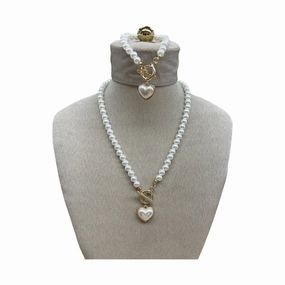 Necklace Set By Cme In White, Size:02 Piece Set