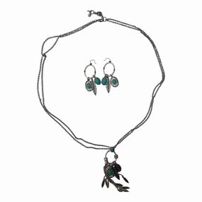 Necklace Set By Lucky Brand In Blue & Silver, Size:02 Piece Set