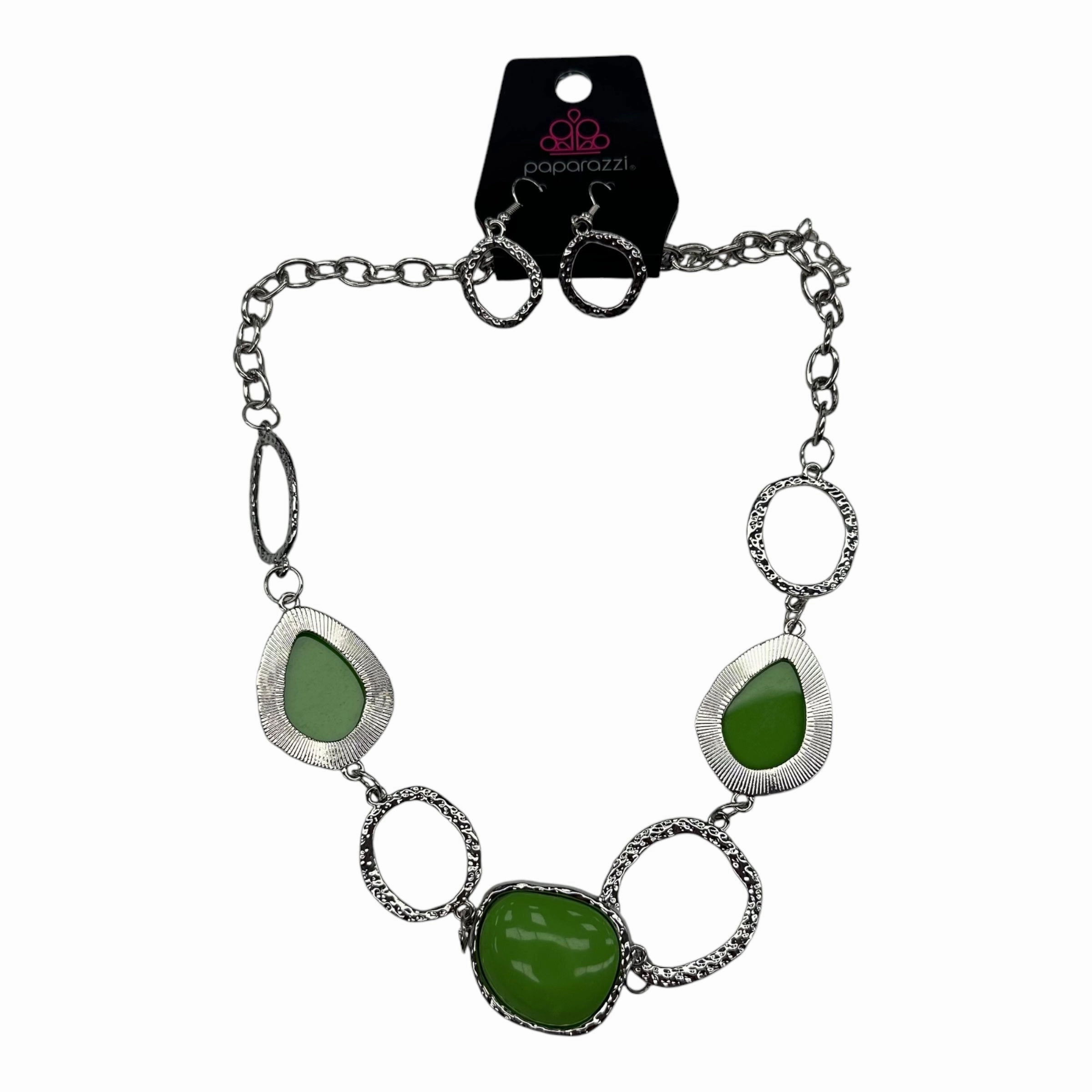 Necklace Set By Paparazzi In Green, Size:02 Piece Set