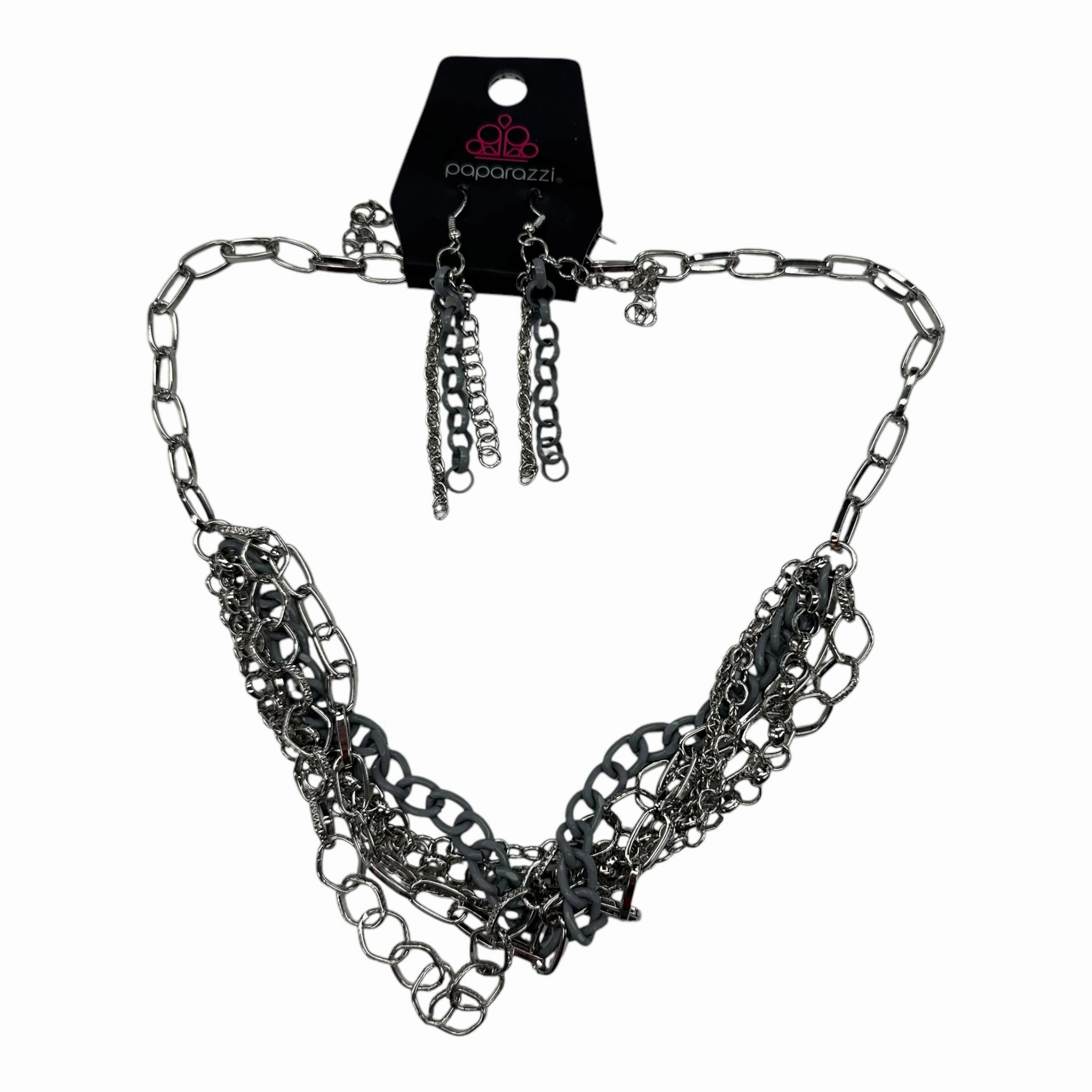 Necklace Set By Paparazzi In Silver, Size:02 Piece Set