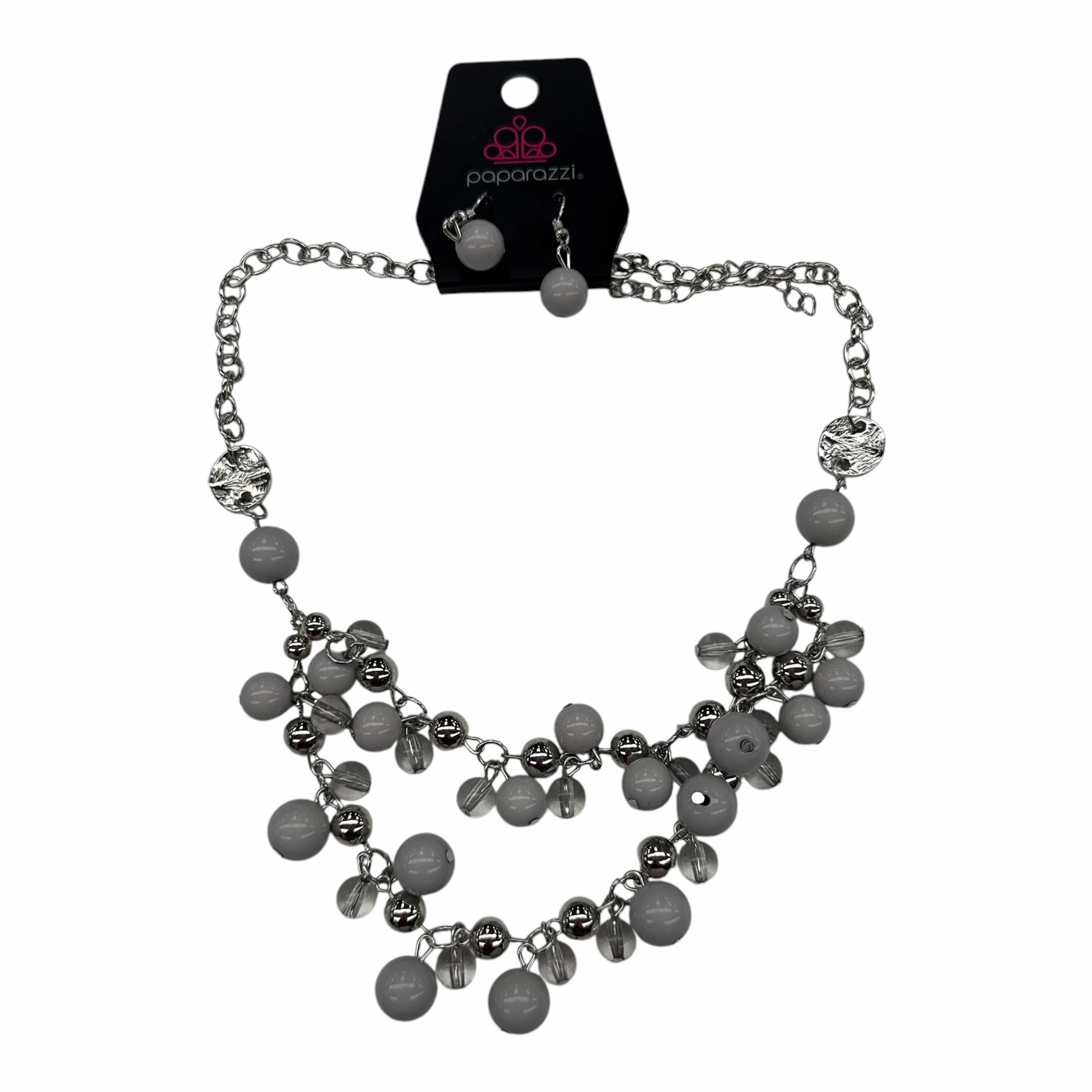 Necklace Set By Paparazzi In Silver, Size:02 Piece Set