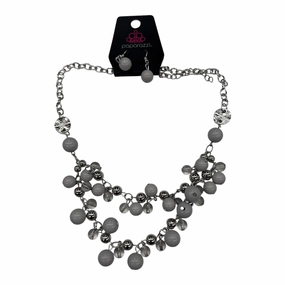 Necklace Set By Paparazzi In Silver, Size:02 Piece Set