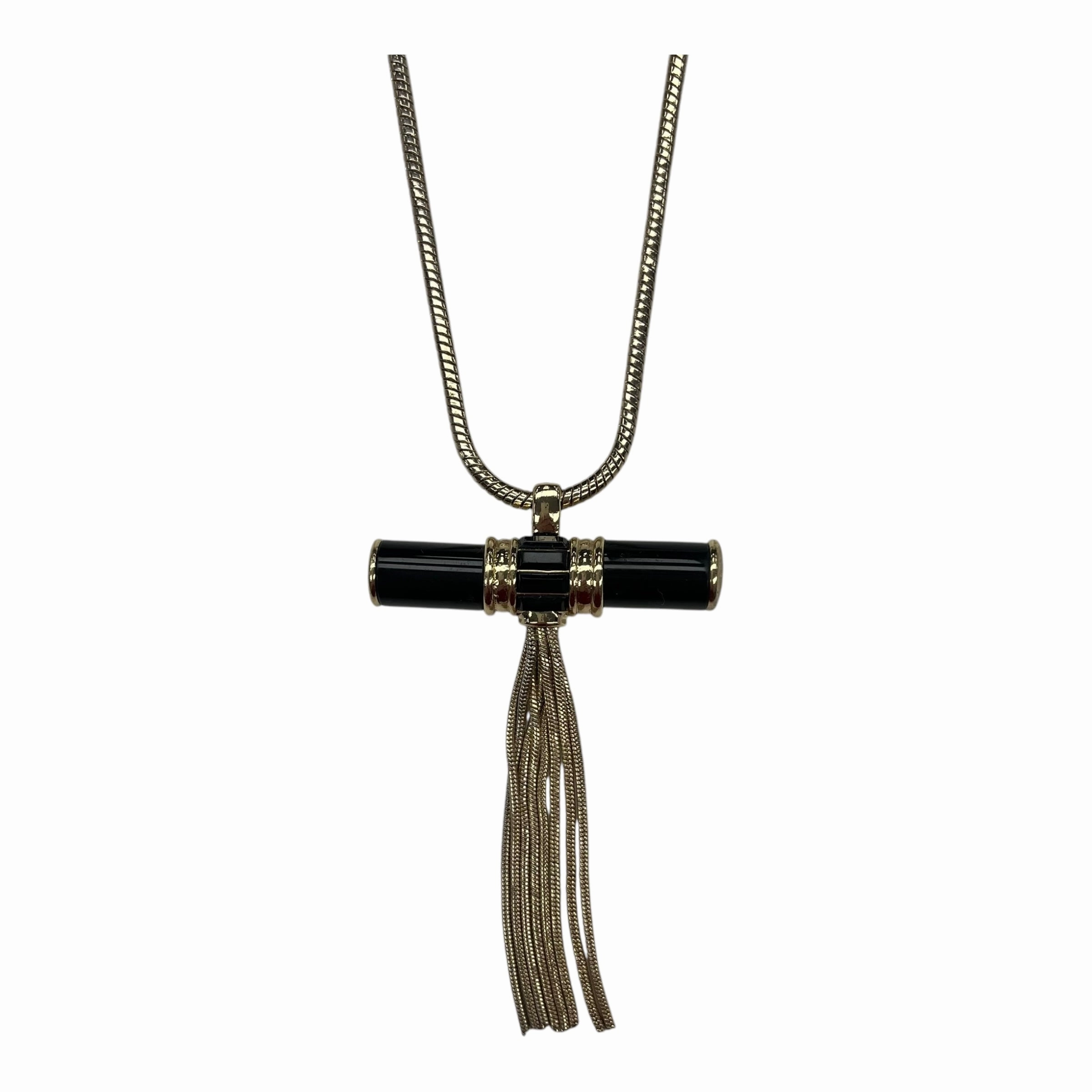 Necklace Statement By Banana Republic In Black & Gold