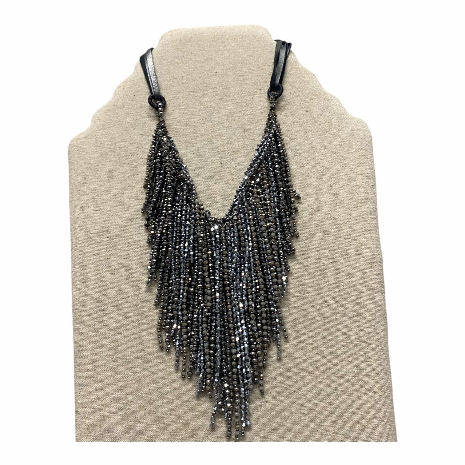 Necklace Statement By Chicos In Black & Silver