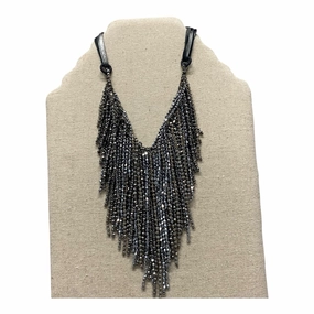 Necklace Statement By Chicos In Black & Silver