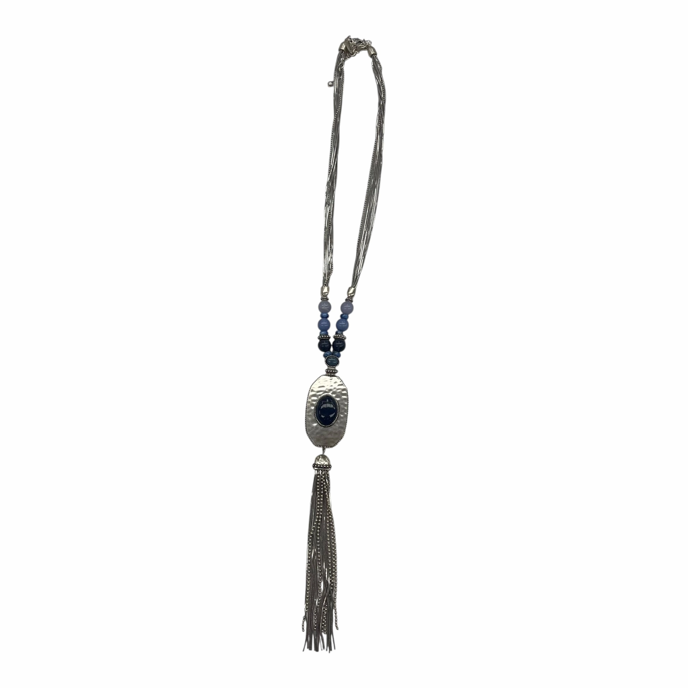 Necklace Statement By Chicos In Blue & Silver