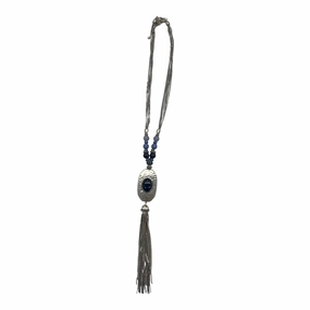 Necklace Statement By Chicos In Blue & Silver