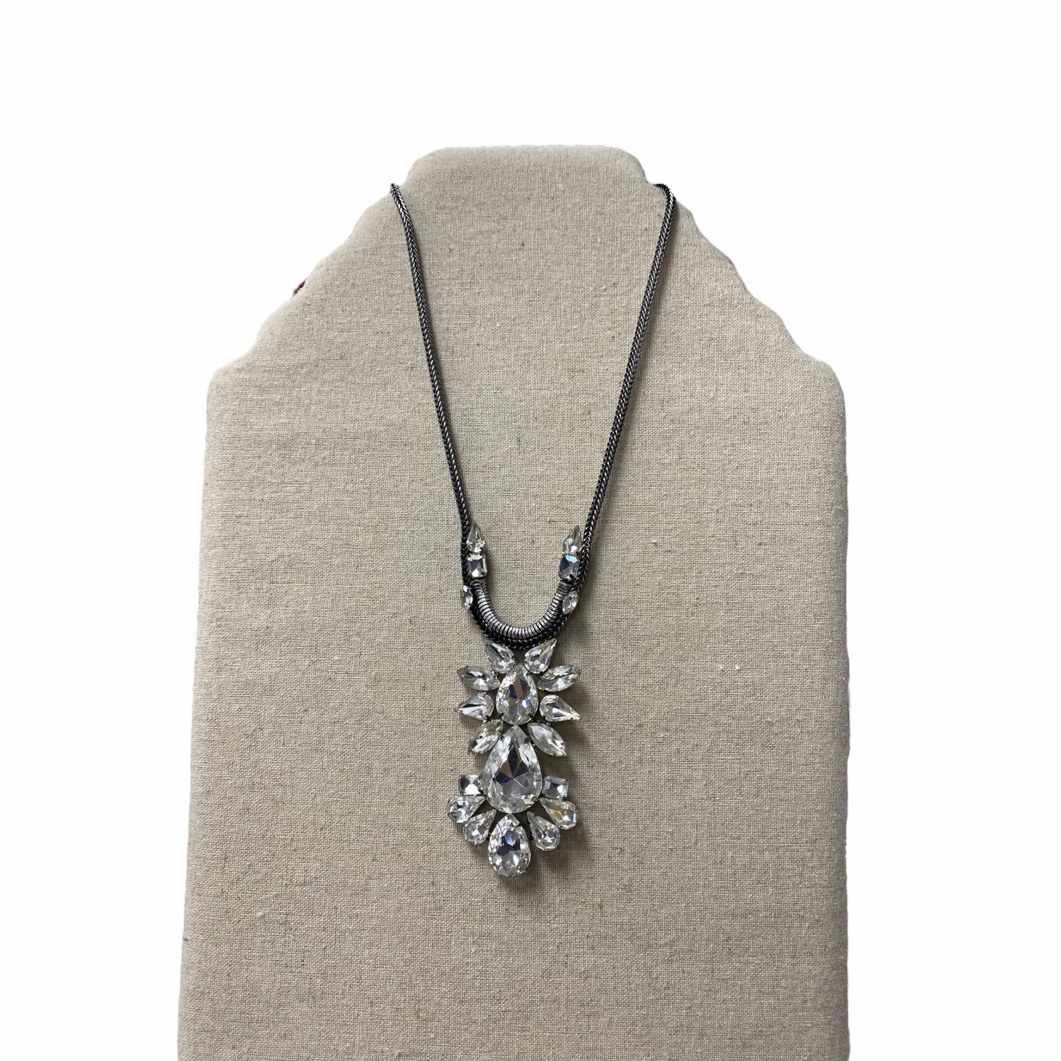 Necklace Statement By Chicos In Grey