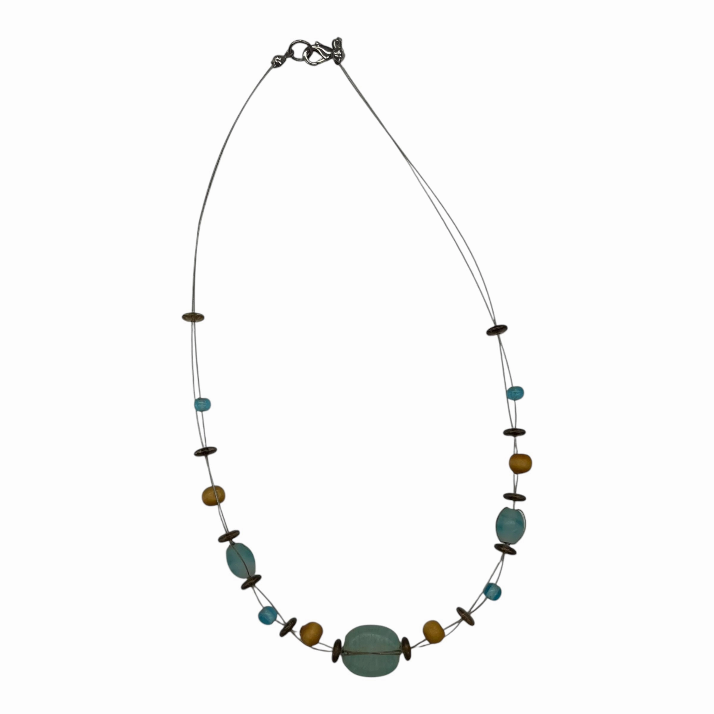 Necklace Statement By Clothes Mentor In Blue & Silver