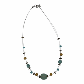 Necklace Statement By Clothes Mentor In Blue & Silver