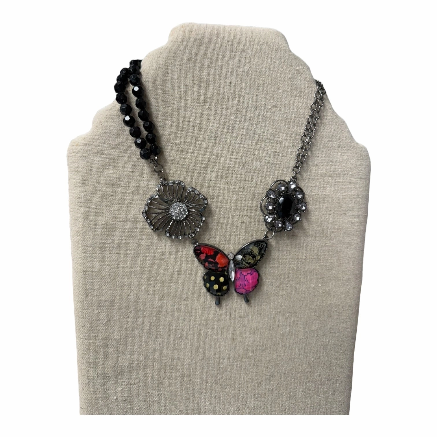 Necklace Statement By Cme In Black & Pink