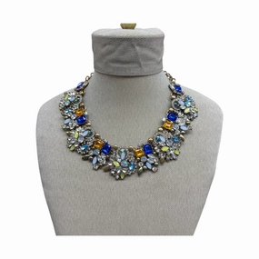 Necklace Statement By Cme In Blue & Orange