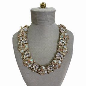 Necklace Statement By Cme In Gold & White
