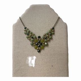 Necklace Statement By Cme In Green & Silver