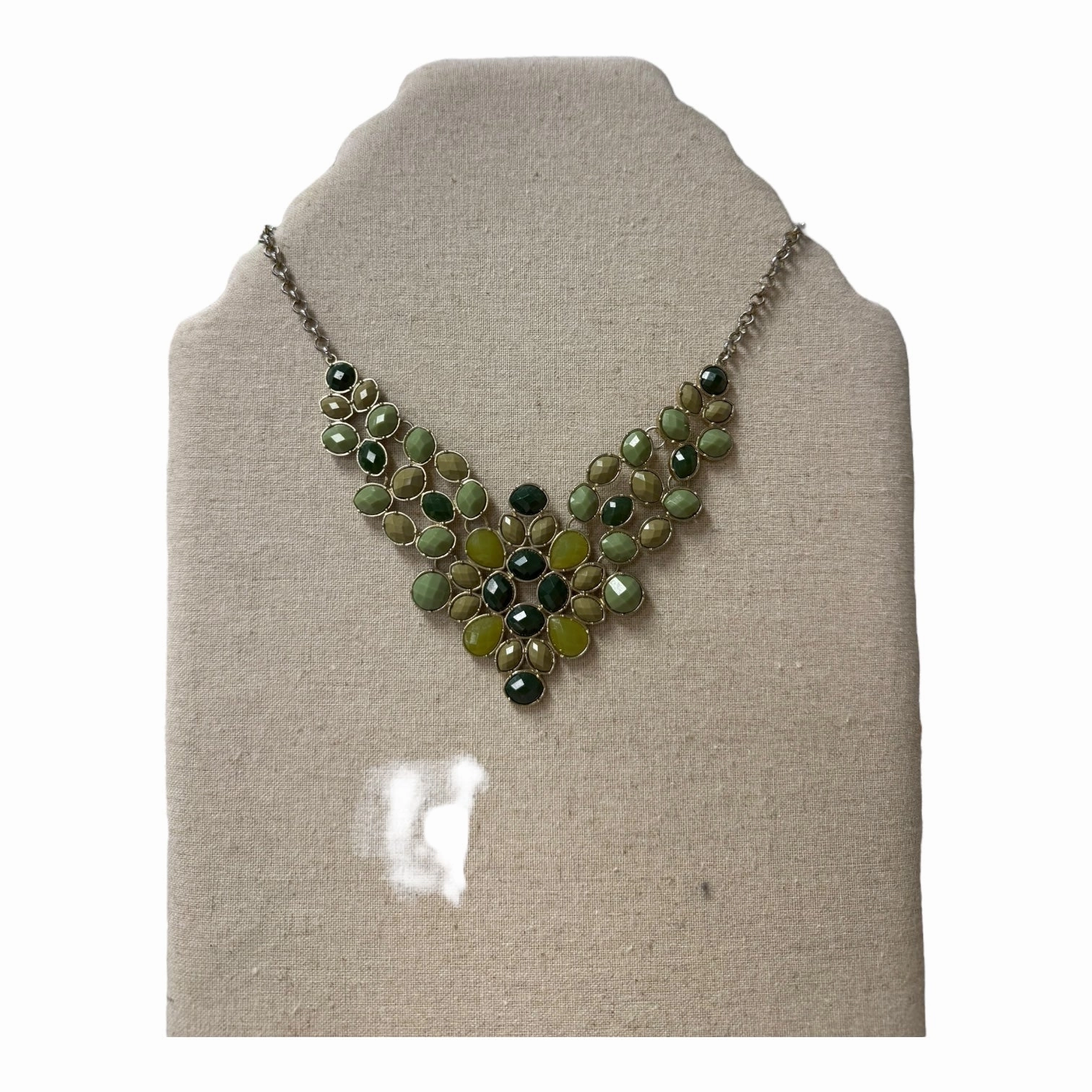 Necklace Statement By Cme In Green & Silver