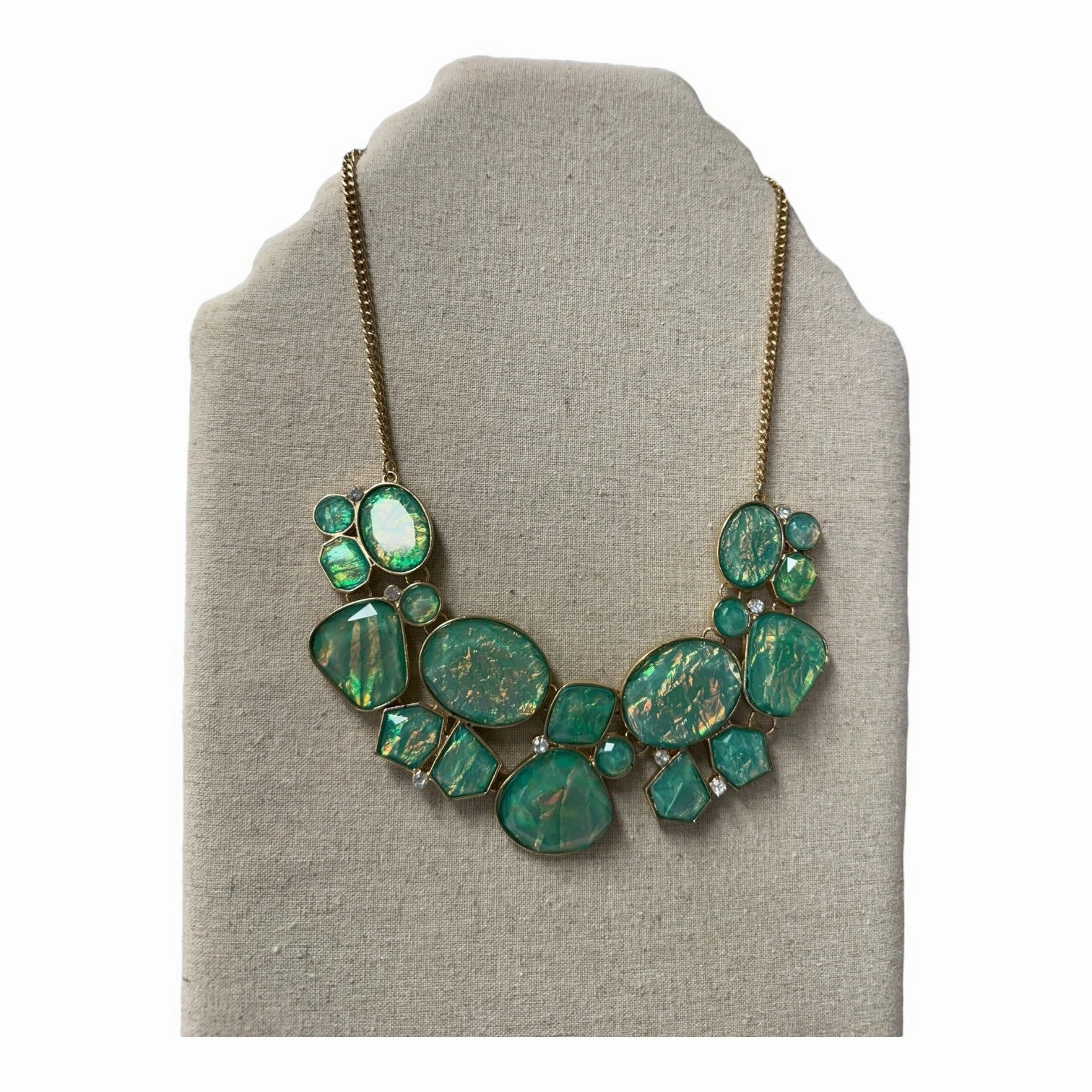 NECKLACE STATEMENT by  Daires In GOLD & GREEN