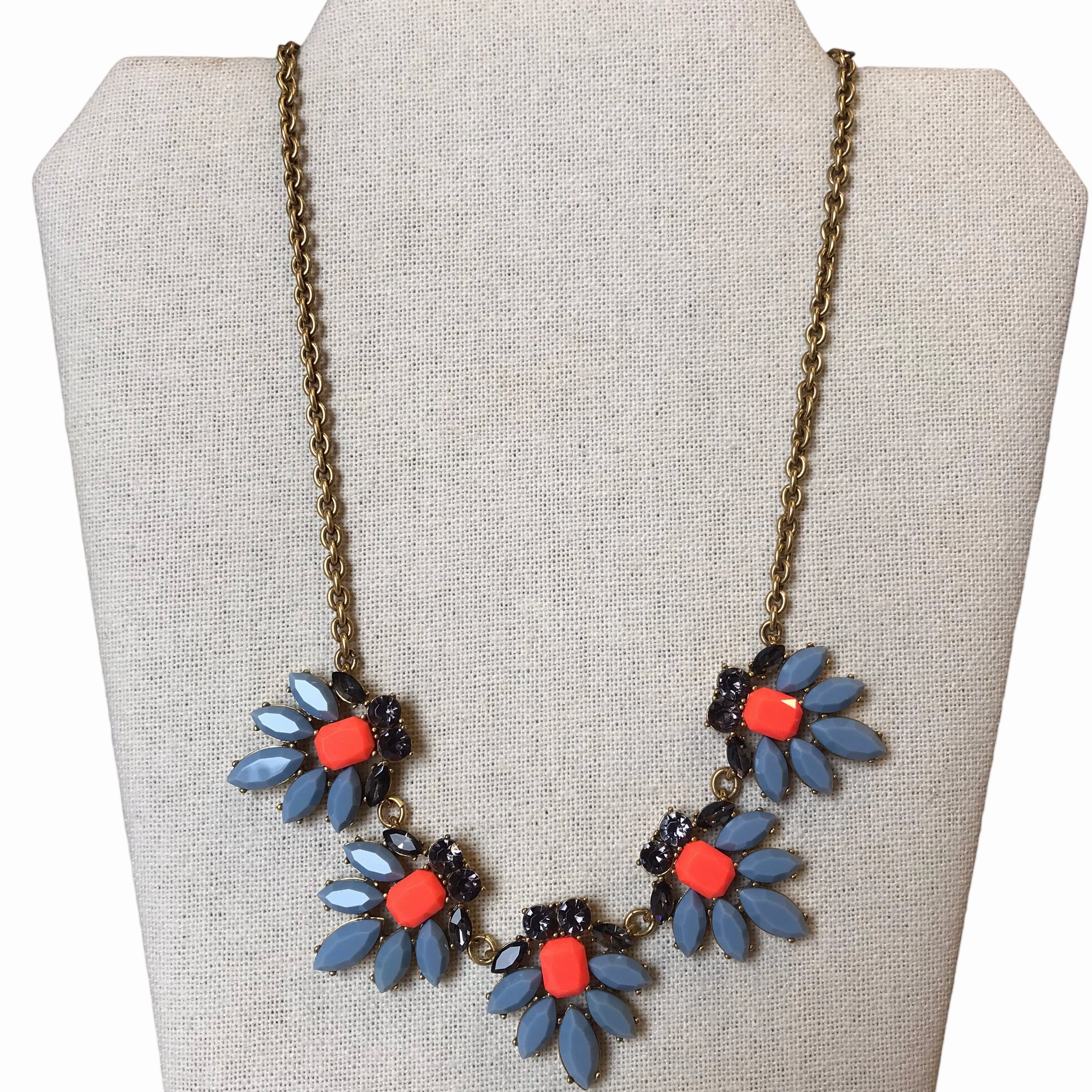 Necklace Statement By J. Crew In Blue & Orange