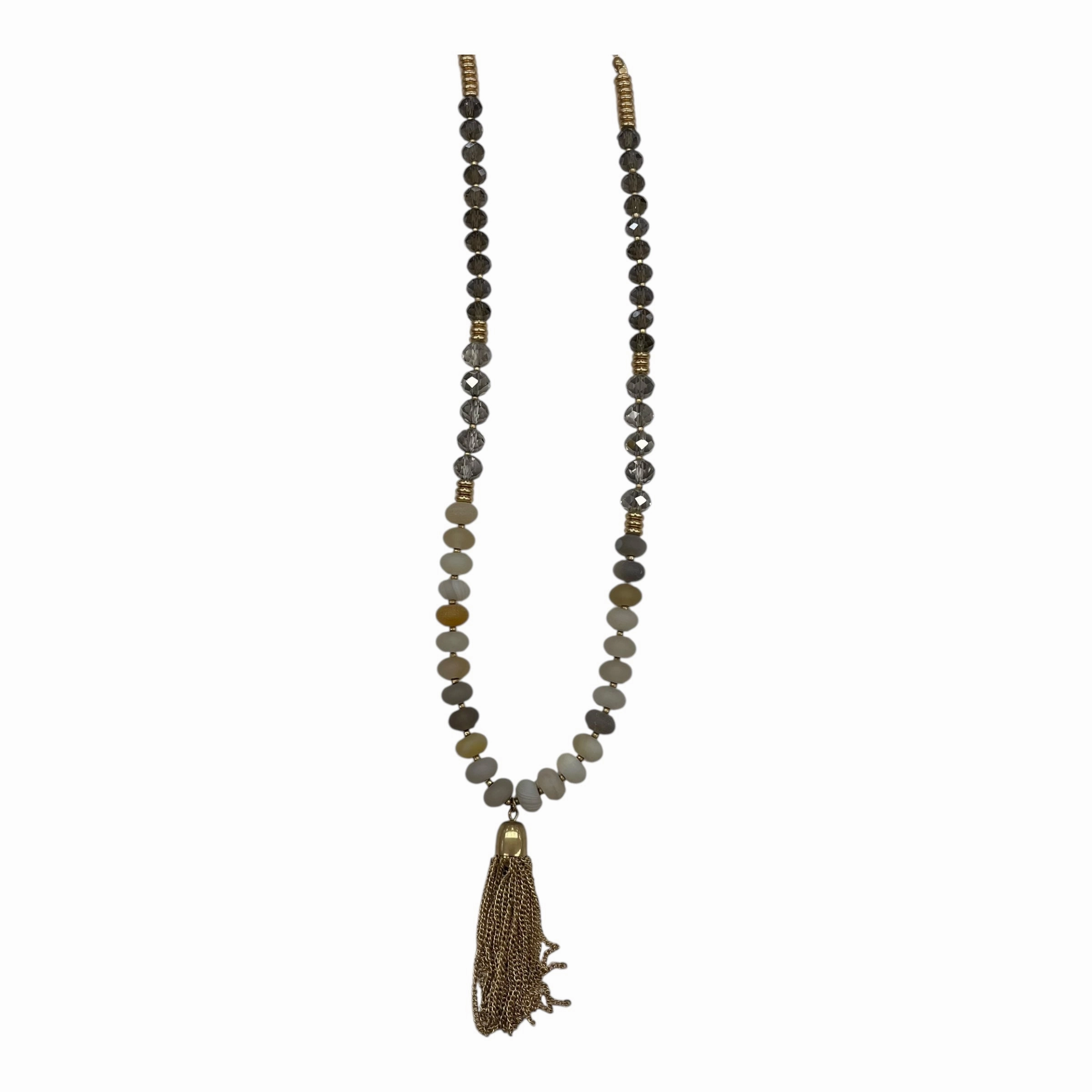 Necklace Statement By Loft In Gold & Grey