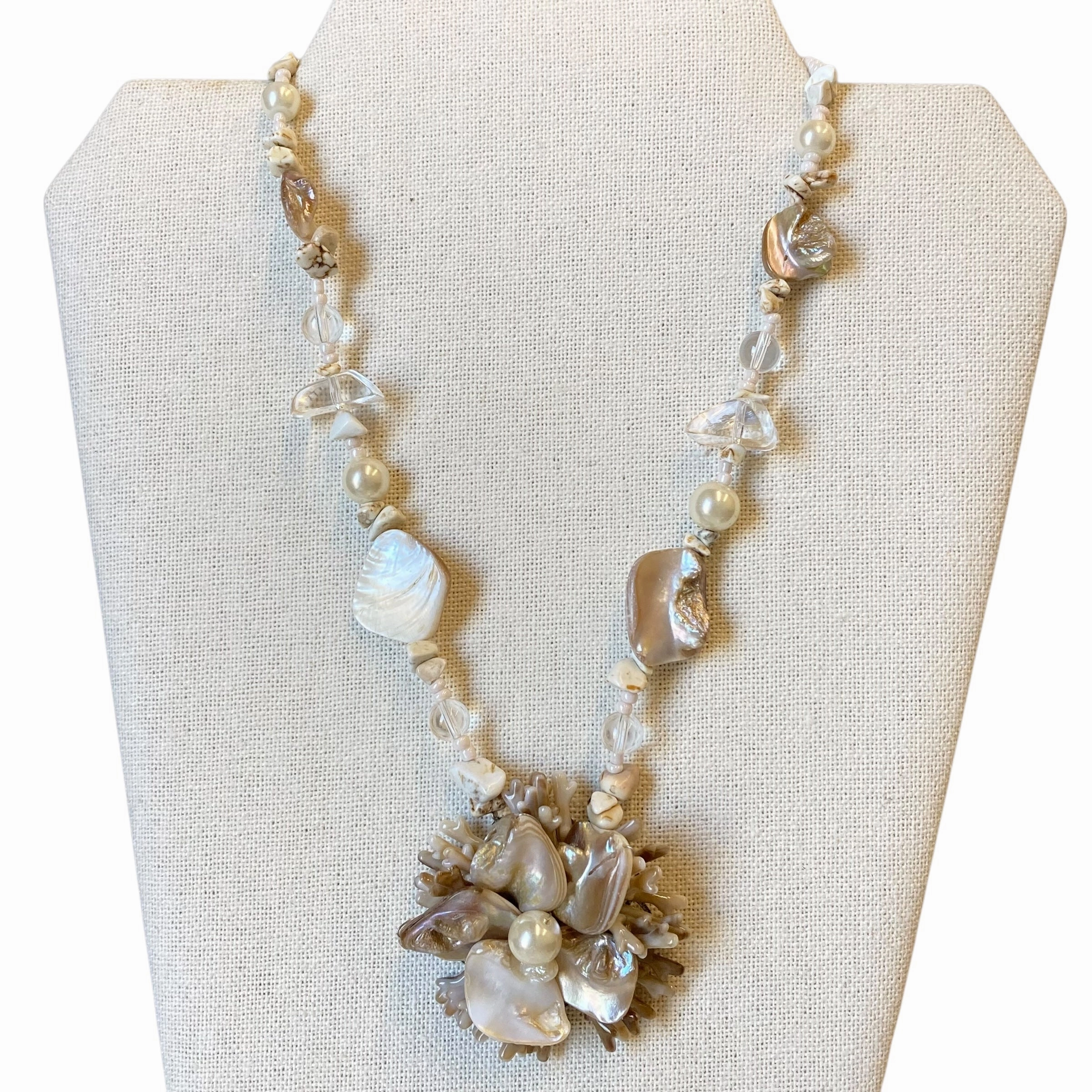 Necklace Statement In Beige
