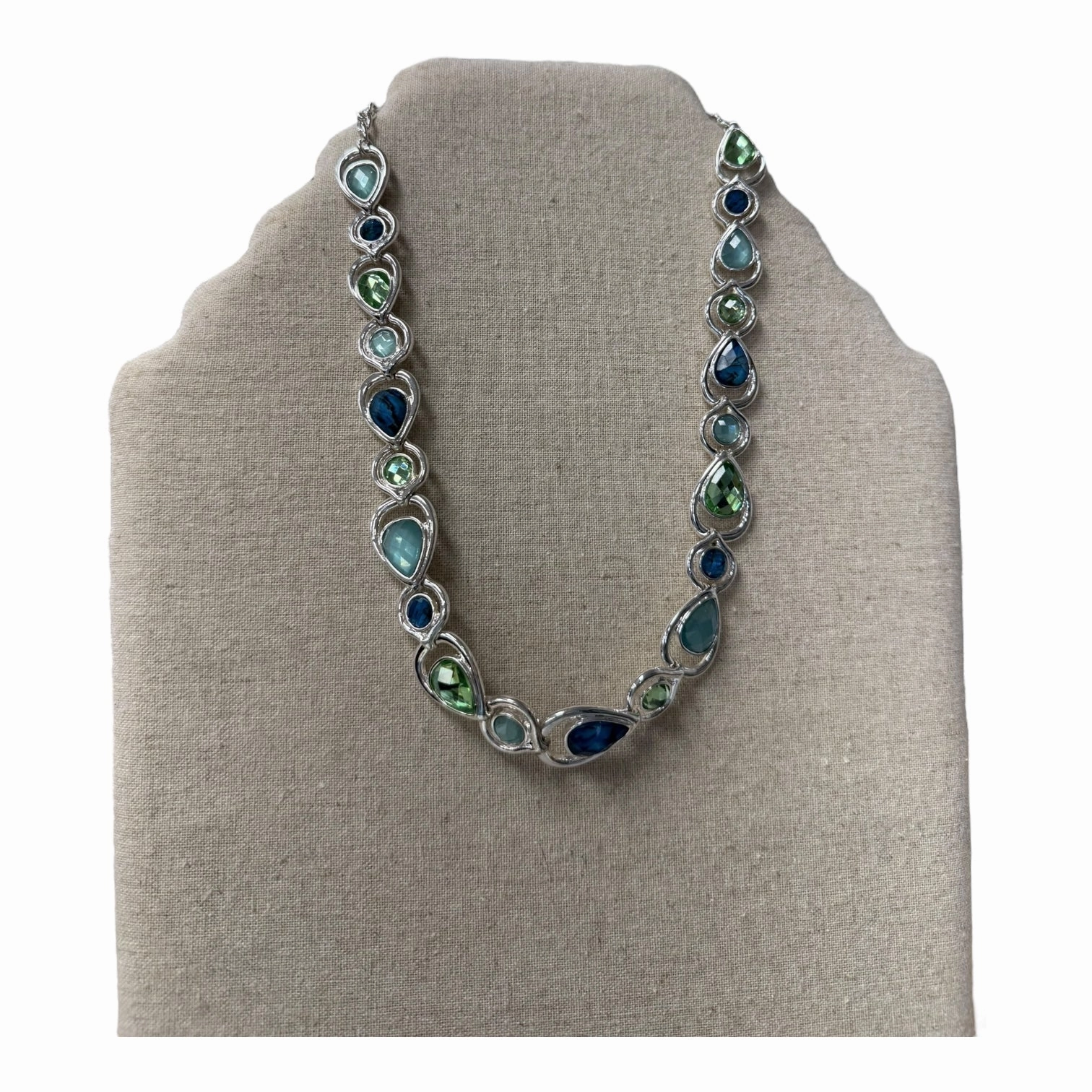 Necklace Statement In Blue & Green