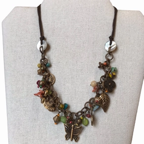 Necklace Statement In Green & Yellow