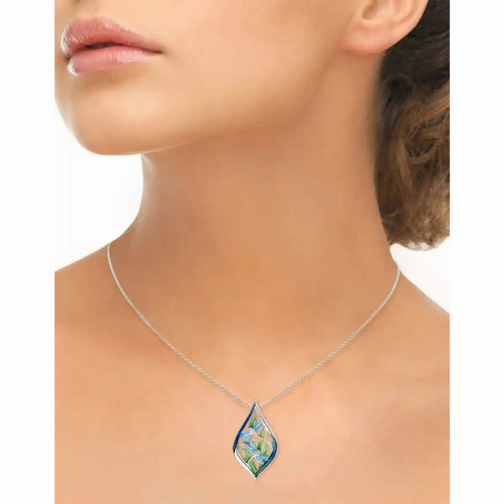 Nicole Barr Blue Dragonfly White Sapphire Necklace