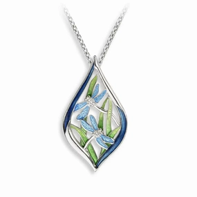 Nicole Barr Blue Dragonfly White Sapphire Necklace