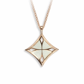 Nicole Barr White Cloverleaf Cross Necklace