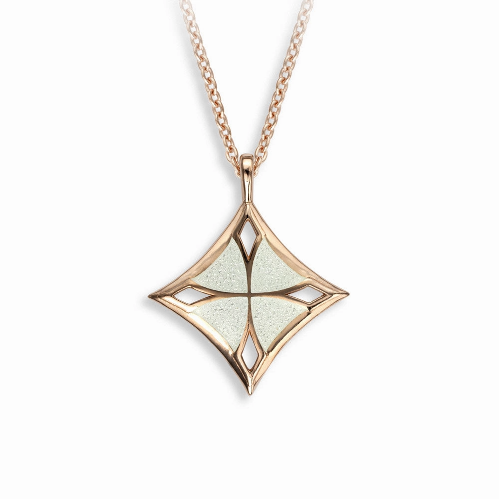 Nicole Barr White Cloverleaf Cross Necklace