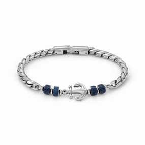 Nomination Atlante Bracelet, Anchor & Natural Stones, Stainless Steel