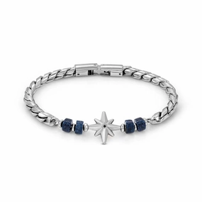 Nomination Atlante Bracelet, Windrose & Natural Stones, Stainless Steel