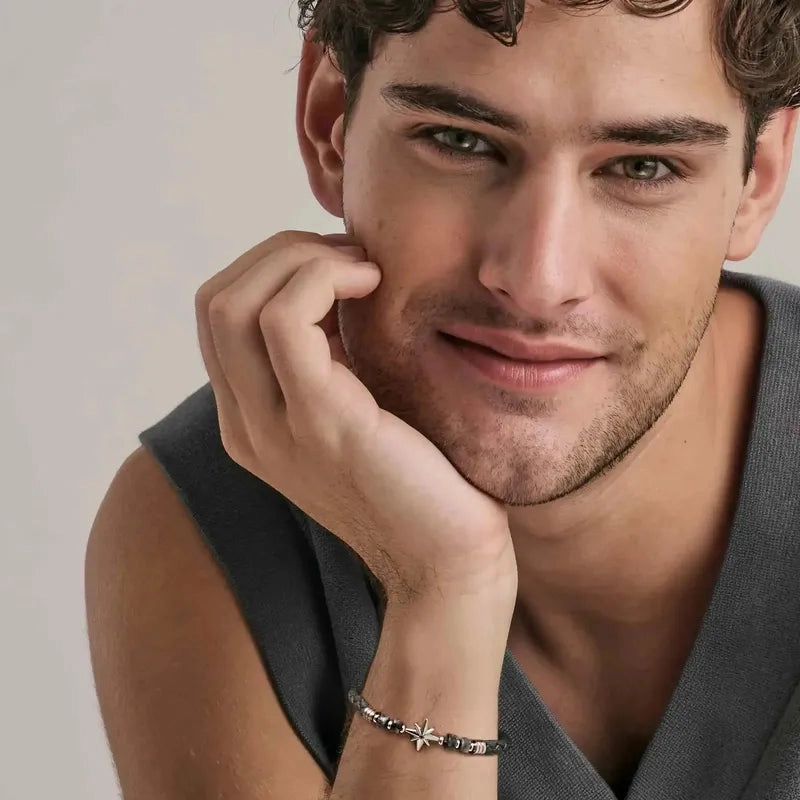 Nomination Atlante Bracelet, Windrose & Natural Stones, Synthetic Leather