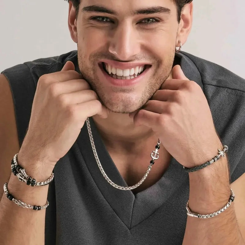 Nomination Atlante Bracelet, Windrose & Natural Stones, Synthetic Leather