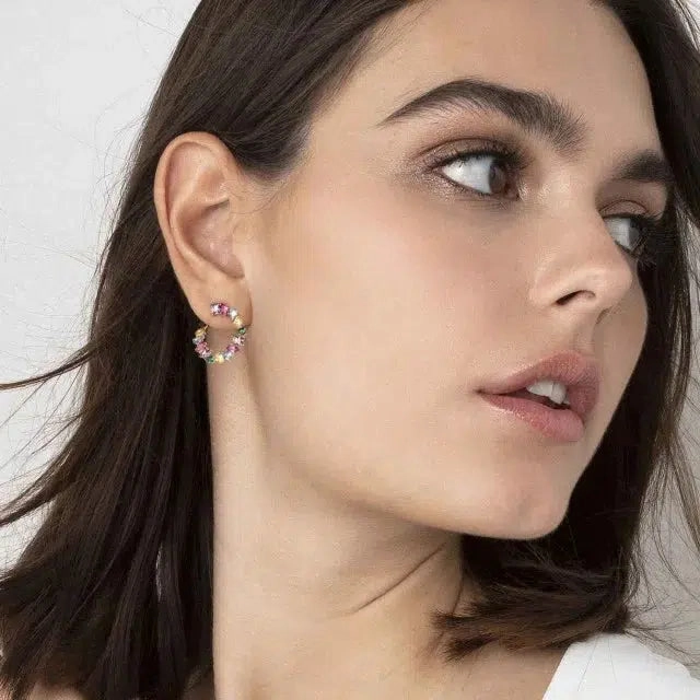 Nomination Colour Wave Earrings, Coloured Stones