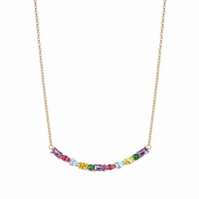 Nomination Colour Wave Necklace, Multicolour Cubic Zirconia, 22K Rose Gold