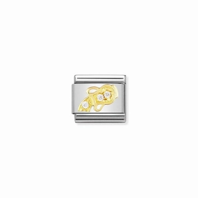 Nomination Composable Classic Link Aquarius In 18K Gold And Stone