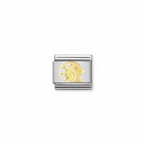 Nomination Composable Classic Link Aries In 18K Gold And Stone