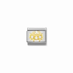 Nomination Composable Classic Link Cancer In 18K Gold And Stone