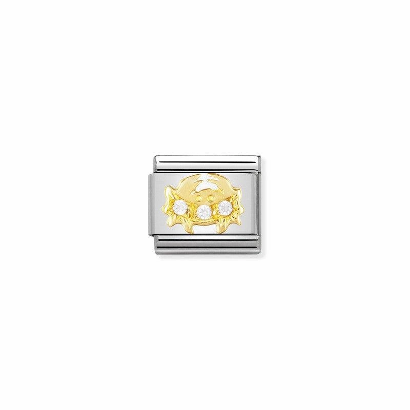 Nomination Composable Classic Link Cancer In 18K Gold And Stone