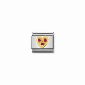 Nomination Composable Classic Link red Heart with Stones