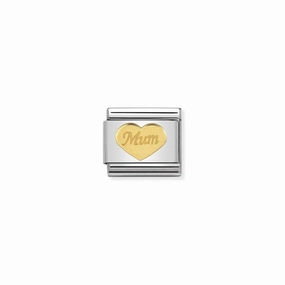Nomination Composable Classic Link With Gold Mum Heart