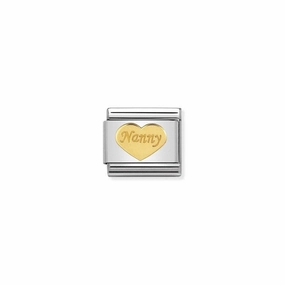 Nomination Composable Classic Link With Gold Nanny Heart