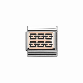 Nomination Composable Classic Rose Gold Black Enamel Chains Link