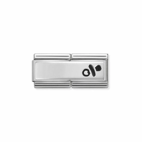 Nomination Composable Double Link Engravable Pacifier, Silver