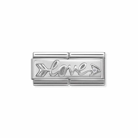 Nomination Composable Double Link Love Arrow, Cubic Zirconia, Silver