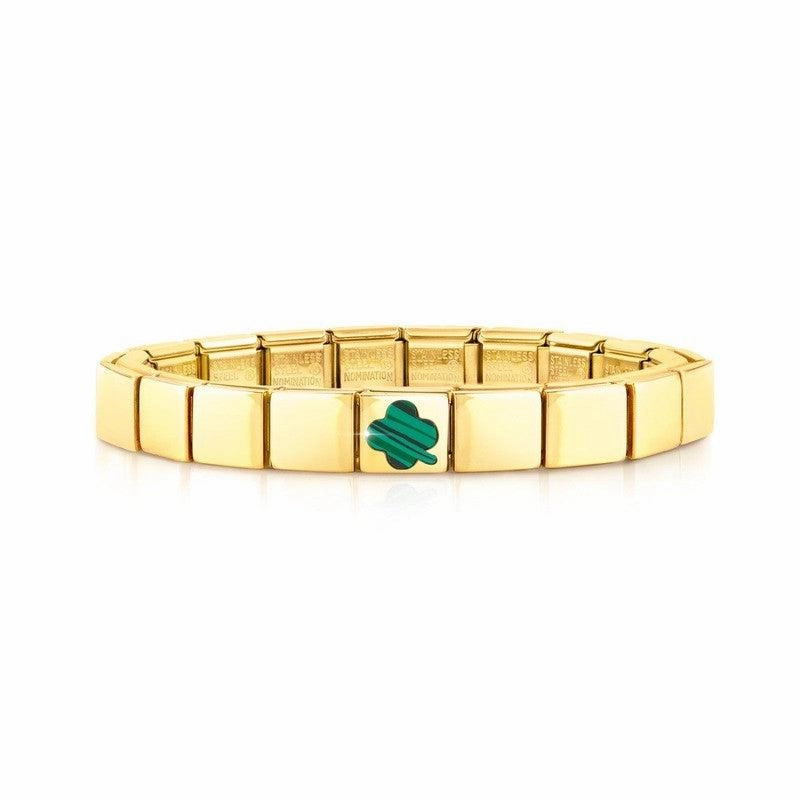 Nomination Composable Glam Bracelet, 4 Leaf Clover Green