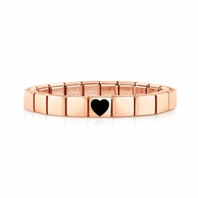 Nomination Composable Glam Bracelet, Black Heart, Rose Finish