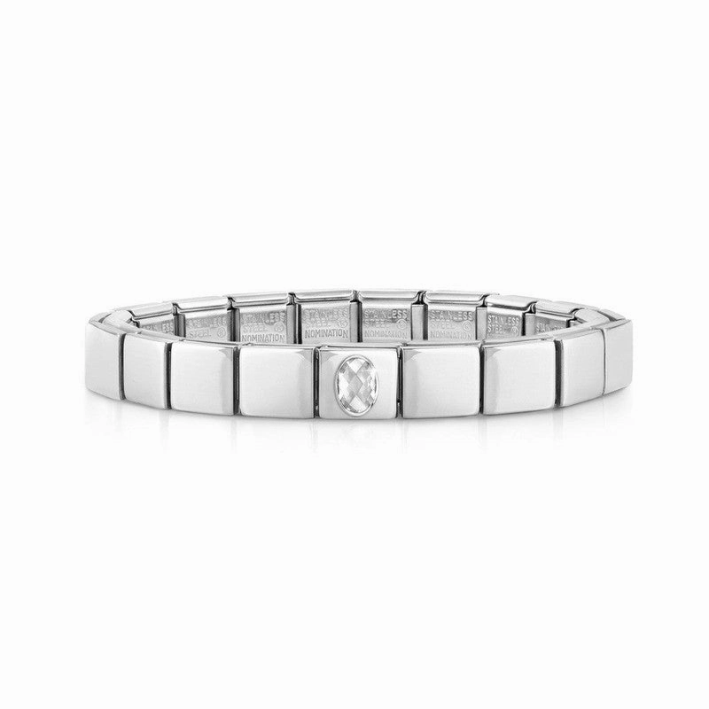 Nomination Composable Glam Bracelet, White Cubic Zirconia, Silver
